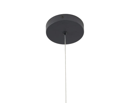 Bethel International 1 Light in Black Cubed Pendant With A Clear Distorted Glass Shade Model: GL445P8BK
