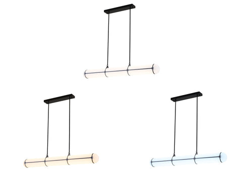 Bethel International 1 Light in Black LED pendant With A Clear Frosted Glass Shade Model: BLT109BLK