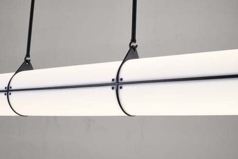 Bethel International 1 Light in Black LED pendant With A Clear Frosted Glass Shade Model: BLT109BLK