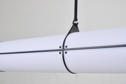 Bethel International 1 Light in Black LED pendant With A Clear Frosted Glass Shade Model: BLT109BLK