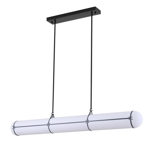 Bethel International 1 Light in Black LED pendant With A Clear Frosted Glass Shade Model: BLT109BLK
