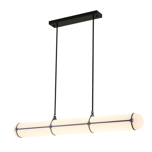 Bethel International 1 Light in Black LED pendant With A Clear Frosted Glass Shade Model: BLT109BLK