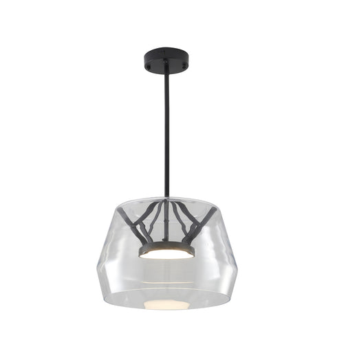 Bethel International 1 Light in Black LED Pendant With A Clear Glass Shade Model: SYM03P17BK