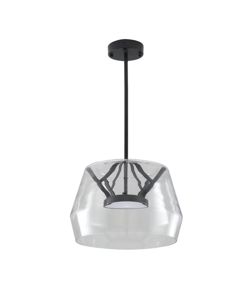 Bethel International 1 Light in Black LED Pendant With A Clear Glass Shade Model: SYM03P17BK
