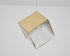 Bethel International 1 Light in Brass Cubed Pendant With A Clear Distorted Glass Shade Model: GL445P8BR