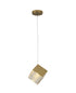 Bethel International 1 Light in Brass Cubed Pendant With A Clear Distorted Glass Shade Model: GL445P8BR
