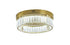 Bethel International 1 Light in Brass Dimmable LED Flush Mount With Clear Crystals Model: GL447FM14BR