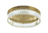 Bethel International 1 Light in Brass Dimmable LED Flush Mount With Clear Crystals Model: GL449FM20BR