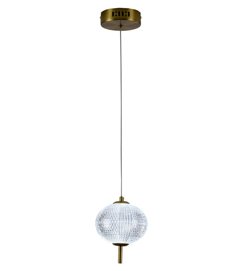 Bethel International 1 Light in Brass Dimmable LED Single Pendant With A Clear PC Shade Model: GL455P5BR