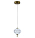 Bethel International 1 Light in Brass Dimmable LED Single Pendant With A Clear PC Shade Model: GL455P5BR
