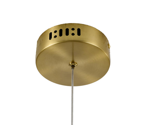 Bethel International 1 Light in Brass Dimmable LED Single Pendant With A Clear PC Shade Model: GL457P9BR