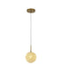 Bethel International 1 Light in Brass Steel Single Pendant With Clear Crystal Beaded Ball Model: GL458P6BR