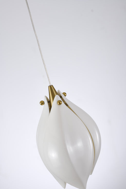 Bethel International 1 Light in Bronze Single Pendant With A Cream Ceramic Flower Model: ZA42P5BR