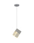 Bethel International 1 Light in Chrome Cubed Pendant With A Clear Distorted Glass Shade Model: GL445P8CH