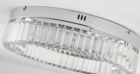 Bethel International 1 Light in Chrome Dimmable LED Flush Mount With Clear Crystals Model: GL449FM20CH