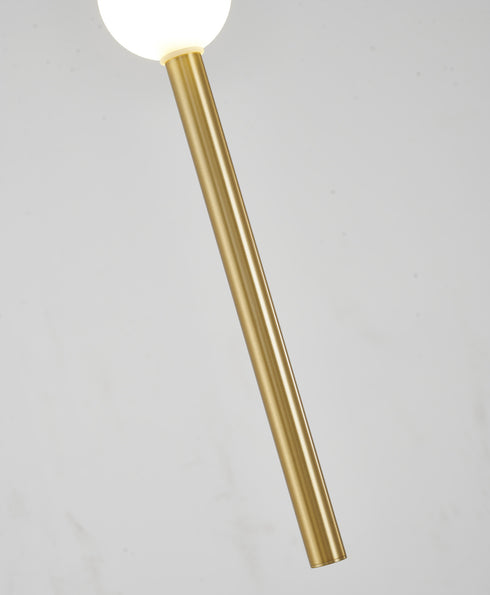 Bethel International 1 Light in Gold LED Pendant With A White Glass Shade Model: DLS115P23G
