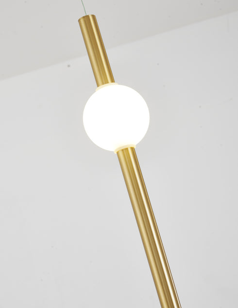 Bethel International 1 Light in Gold LED Pendant With A White Glass Shade Model: DLS115P23G