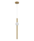 Bethel International 1 Light in Gold LED Pendant With A White Glass Shade Model: DLS115P23G