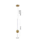Bethel International 1 Light in Gold LED Pendant With A White Glass Shade Model: DLS116P23W