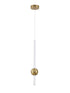 Bethel International 1 Light in Gold LED Pendant With A White Glass Shade Model: DLS116P23W