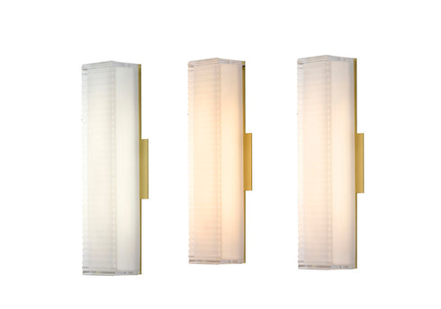 Bethel International 1 Light in Matte Brass LED Wall Sconce With A Clear Frosted Glass Shade Model: BLT104W15BR