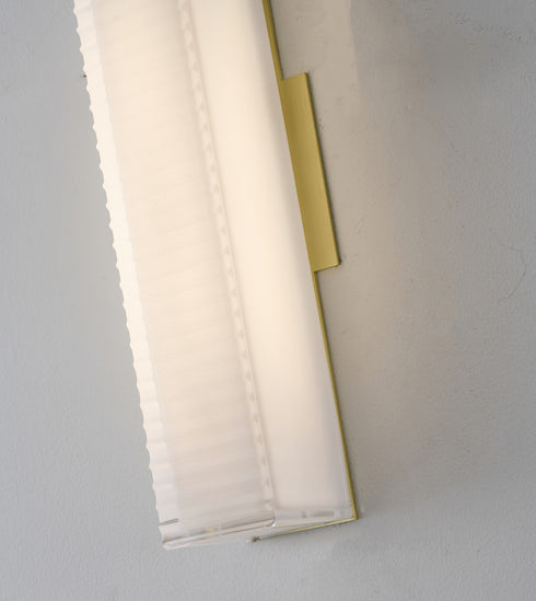 Bethel International 1 Light in Matte Brass LED Wall Sconce With A Clear Frosted Glass Shade Model: BLT104W15BR