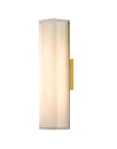 Bethel International 1 Light in Matte Brass LED Wall Sconce With A Clear Frosted Glass Shade Model: BLT104W15BR
