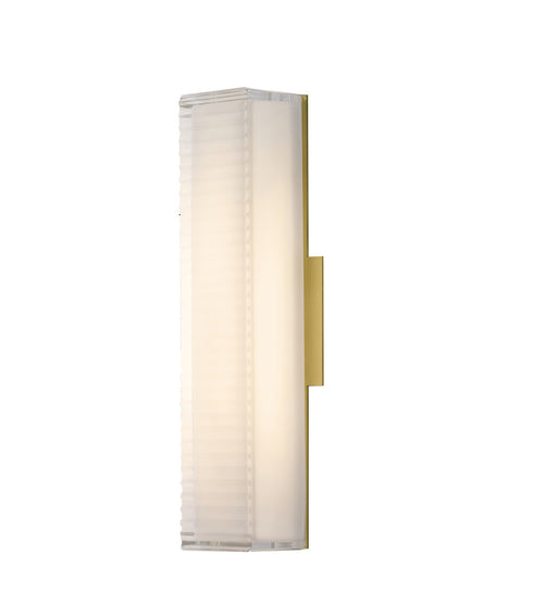 Bethel International 1 Light in Matte Brass LED Wall Sconce With A Clear Frosted Glass Shade Model: BLT104W15BR