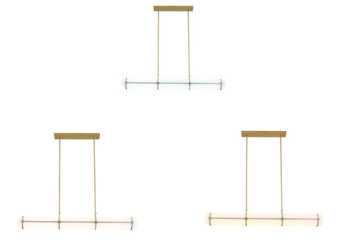Bethel International 1 Light in Satin Brass LED pendant With A Clear Frosted Glass Shade Model: BLT109BR