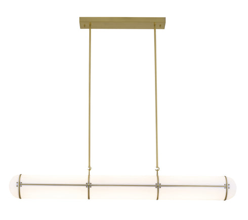 Bethel International 1 Light in Satin Brass LED pendant With A Clear Frosted Glass Shade Model: BLT109BR
