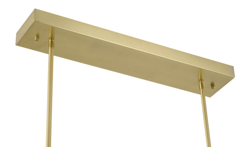 Bethel International 1 Light in Satin Brass LED pendant With A Clear Frosted Glass Shade Model: BLT109BR