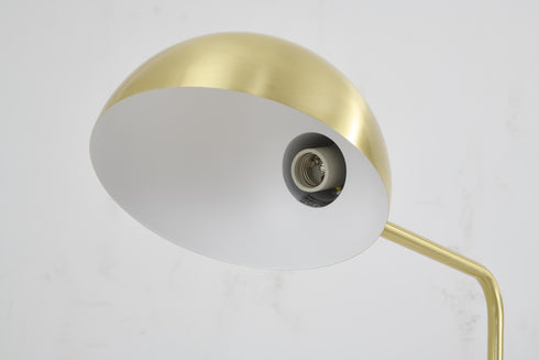 Bethel International 1 Light in Satin Brass Metal Floor Lamp With A Metal Shade Model: BTG105FBR