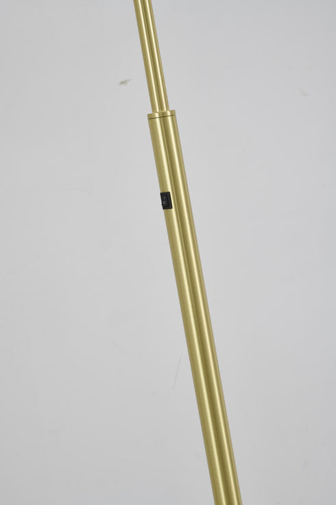 Bethel International 1 Light in Satin Brass Metal Floor Lamp With A Metal Shade Model: BTG105FBR