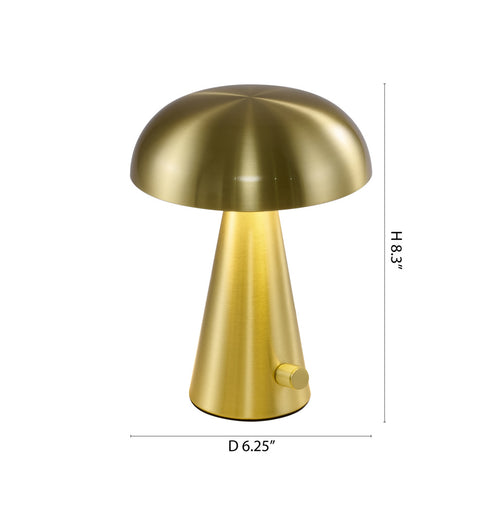Bethel International 1 Light in Satin Brass Table Lamp With A in Satin Brass Metal Shade Model: BTG103BR