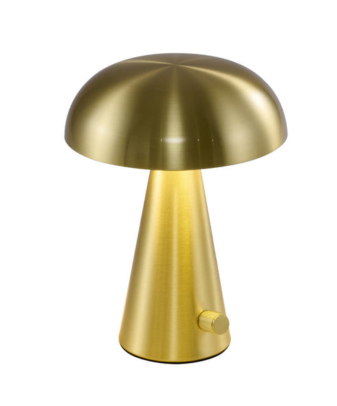 Bethel International 1 Light in Satin Brass Table Lamp With A in Satin Brass Metal Shade Model: BTG103BR