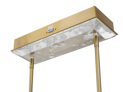 Bethel International 12 Light Dimmable in Satin Brass Stainless Steel LED Chandelier With Clear Snowflake Crystals Model: FER01C60BR