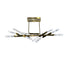 Bethel International 12 Light Dimmable in Satin Brass Stainless Steel LED Chandelier With Clear Snowflake Crystals Model: FER01C60BR