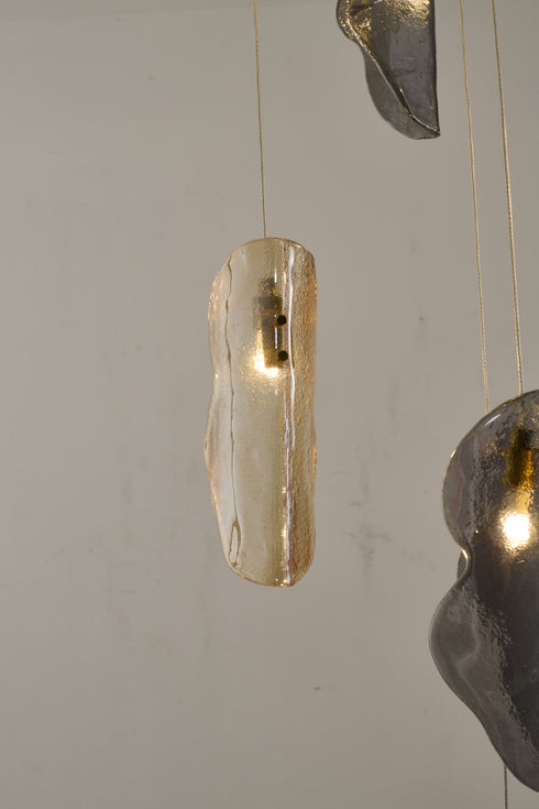 Bethel International 12 Light in Brass Chandelier With Clear Smoke And Amber Glass Accents Model: ZP144C24BR