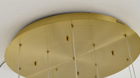 Bethel International 12 Light in Brass Chandelier With Clear Smoke And Amber Glass Accents Model: ZP144C24BR