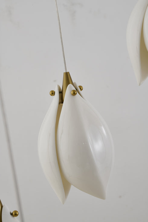 Bethel International 12 Light in Bronze Single Pendant With Cream Ceramic Flowers Model: ZA43C24BR