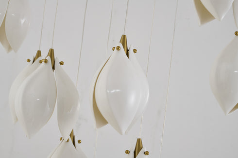 Bethel International 12 Light in Bronze Single Pendant With Cream Ceramic Flowers Model: ZA44C48BR