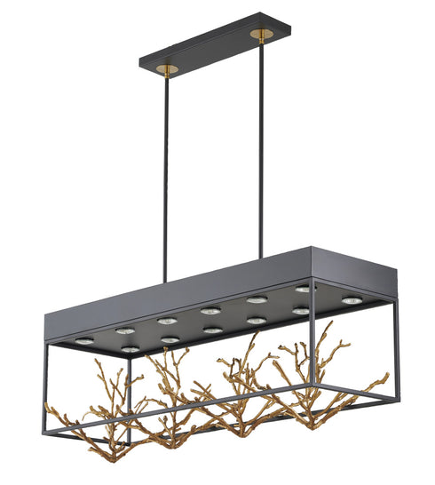 Bethel International 12 Light in Matte Black Pendant With Gold Branch Accents Model: KA02C38G