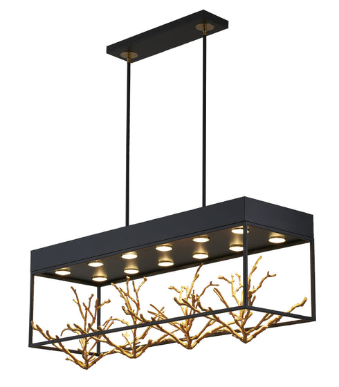 Bethel International 12 Light in Matte Black Pendant With Gold Branch Accents Model: KA02C38G