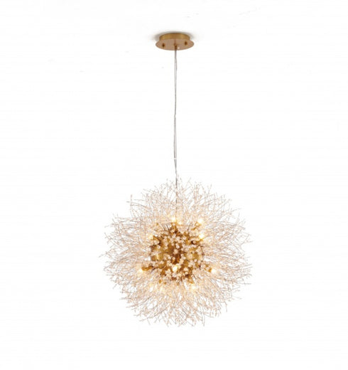 Bethel International 16 Light in Brass Stainless Steel Chandelier With Clear Crystal Accents Model: GL85C24BR