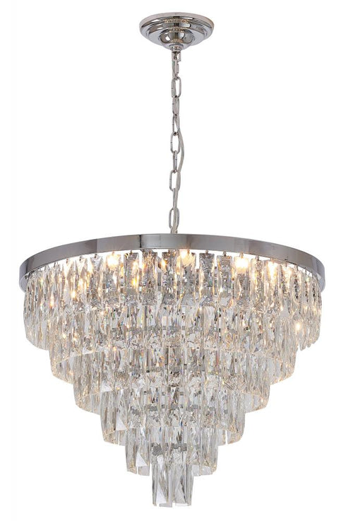 Bethel International 16 Light Six Tier Chrome Metal Frame Chandelier Model: OC22C23CH-1
