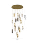 Bethel International 18 Light in Brass Chandelier With Clear Smoke And Amber Glass Accents Model: ZP146C32BR