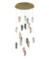 Bethel International 18 Light in Brass Chandelier With Clear Smoke And Amber Glass Accents Model: ZP146C32BR