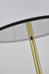Bethel International 2 Light Black And Satin Brass Floor Lamp With A White Linen Shade in Black & Satin Brass Finish Model: BTG101BR