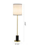 Bethel International 2 Light Black And Satin Brass Floor Lamp With A White Linen Shade in Black & Satin Brass Finish Model: BTG101BR