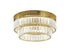 Bethel International 2 Light in Brass Dimmable LED Flush Mount With Clear Crystals Model: GL450FM15BR